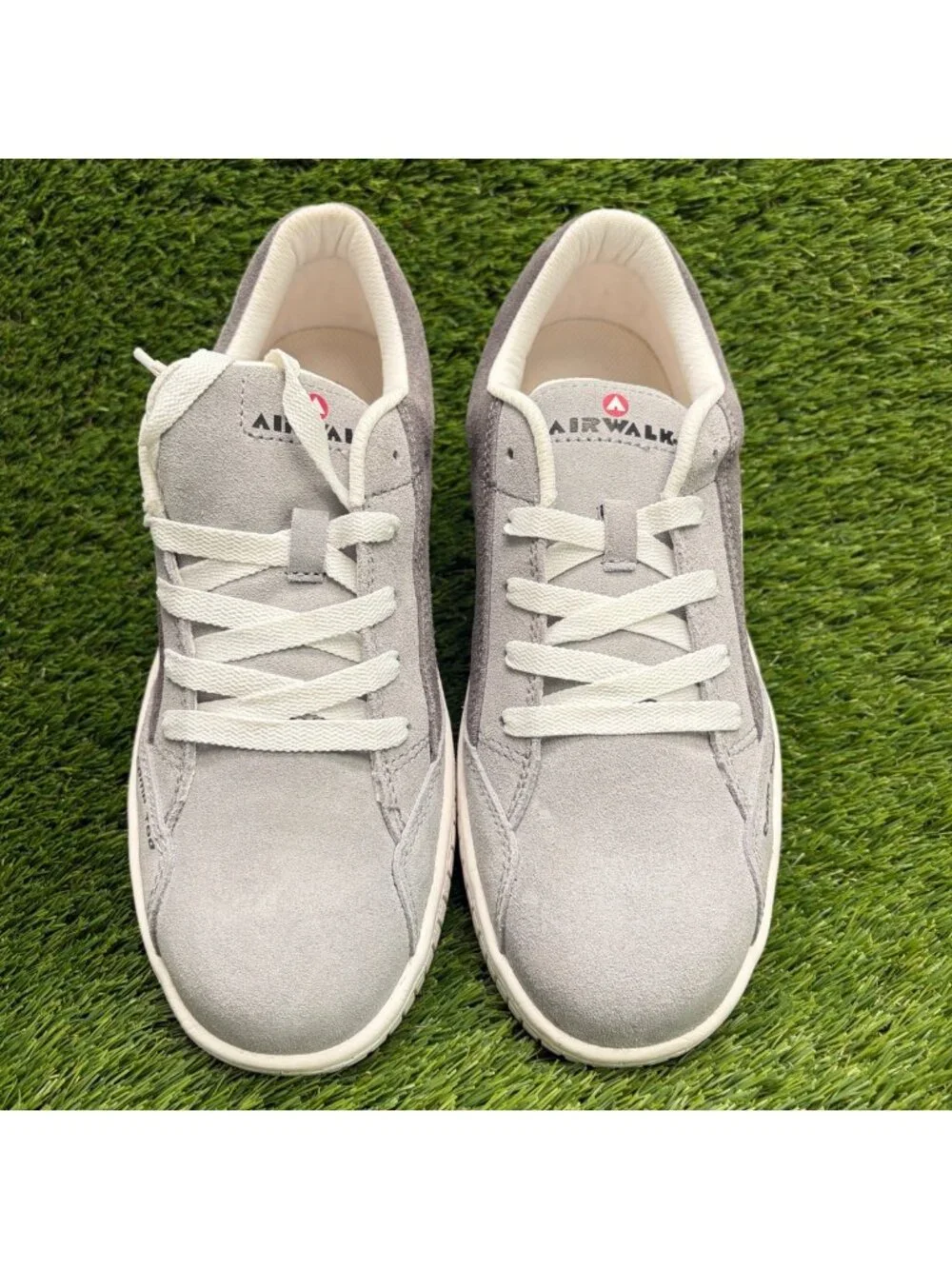 Airwalk Camino Womens Size 9 Gray White Suede Composite Toe Safety Work Shoes